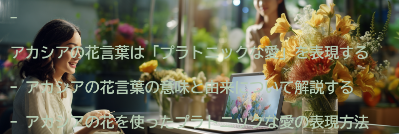 アカシアの花言葉を知って、プラトニックな愛を表現しようの要点まとめ