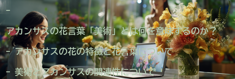アカンサスの花言葉「美術」とは何を意味するのか?の要点まとめ