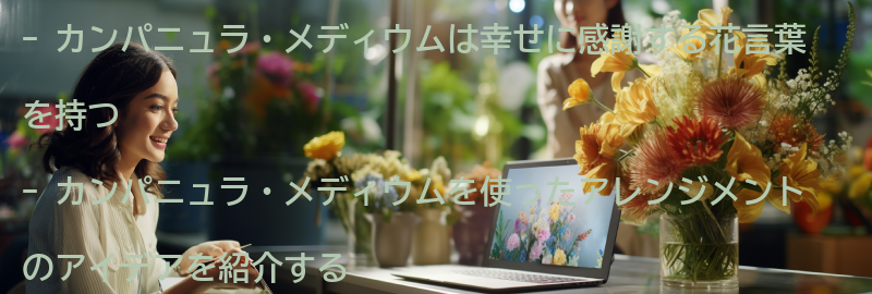 カンパニュラ・メディウムを使ったアレンジメントのアイデアの要点まとめ