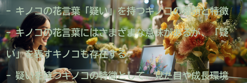キノコの花言葉「疑い」を持つキノコの種類と特徴の要点まとめ