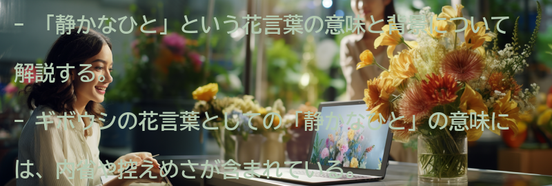 「静かなひと」という花言葉の意味と背景の要点まとめ
