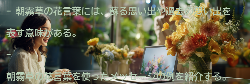 朝霧草の花言葉を使ったメッセージの例の要点まとめ