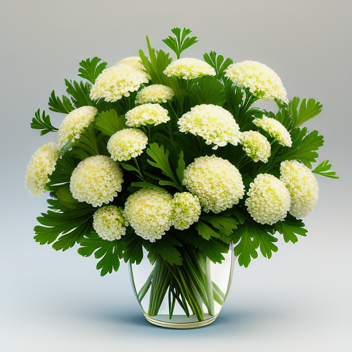 パセリの花を使ったお祝いのアレンジメント