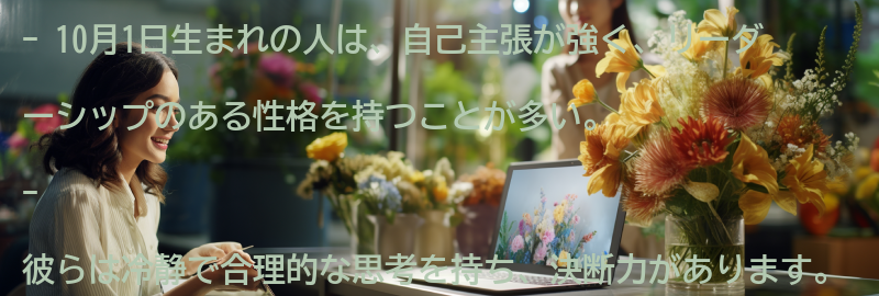 10月1日生まれの人の特徴と性格の傾向の要点まとめ