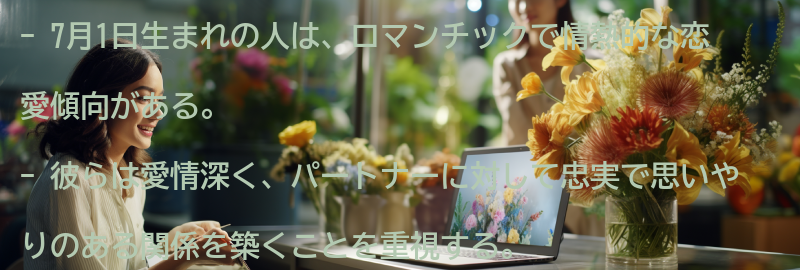 7月1日生まれの人の恋愛傾向の要点まとめ