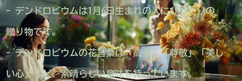 1月6日生まれの人におすすめのデンドロビウムの贈り物の要点まとめ