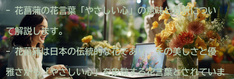 花菖蒲の花言葉「やさしい心」の意味と背景の要点まとめ