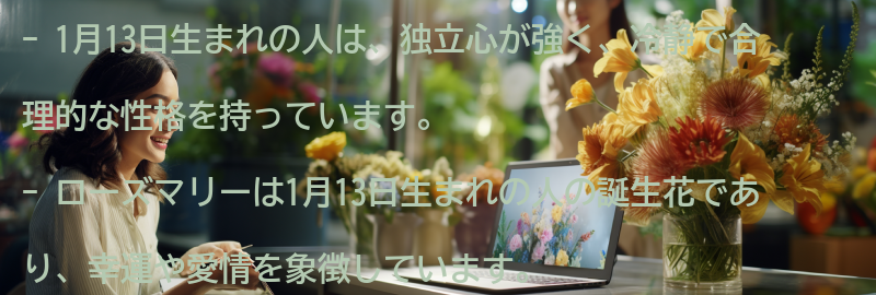 1月13日生まれの人のための幸せを引き寄せるアドバイスの要点まとめ