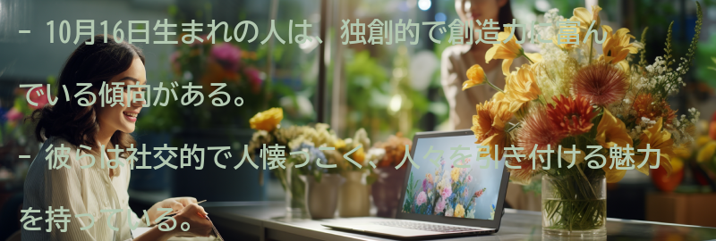 10月16日生まれの人の特徴と性格の傾向の要点まとめ