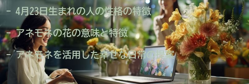 4月23日生まれの人に向けたアネモネを活用した幸せな日常の提案の要点まとめ