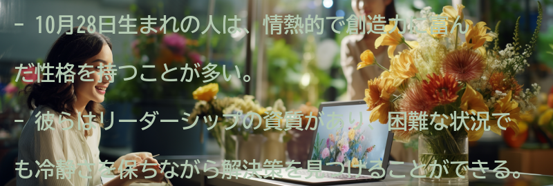10月28日生まれの人の特徴とは？の要点まとめ