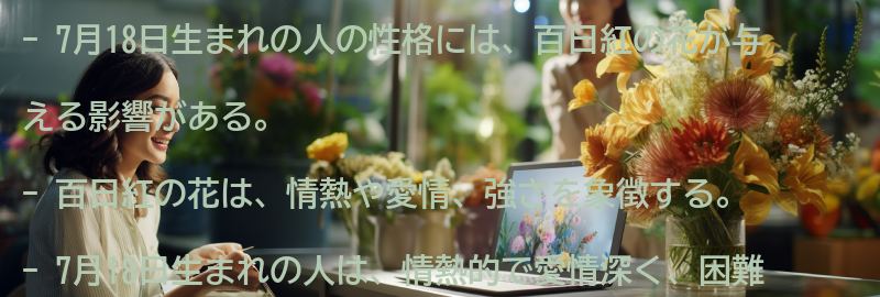 7月18日生まれの人の性格に百日紅の花が与える影響の要点まとめ