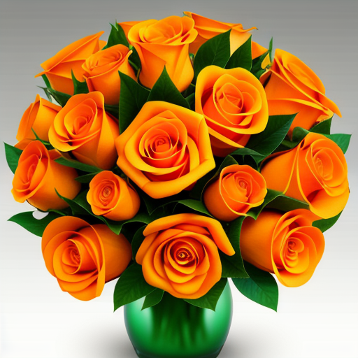 バラ(オレンジ)の花束のアレンジメントアイデア