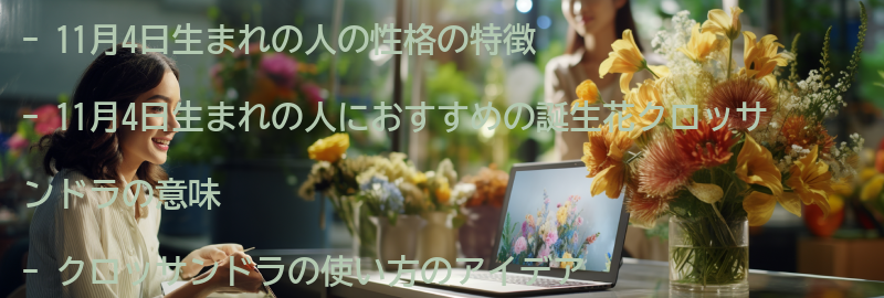 11月4日生まれの人におすすめのクロッサンドラの使い方の要点まとめ