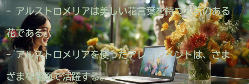 アルストロメリアを使ったアレンジメントのアイデアの要点まとめ