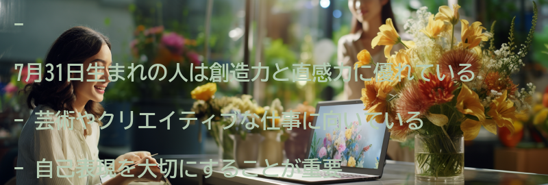 7月31日生まれの人におすすめの適職と生き方の要点まとめ