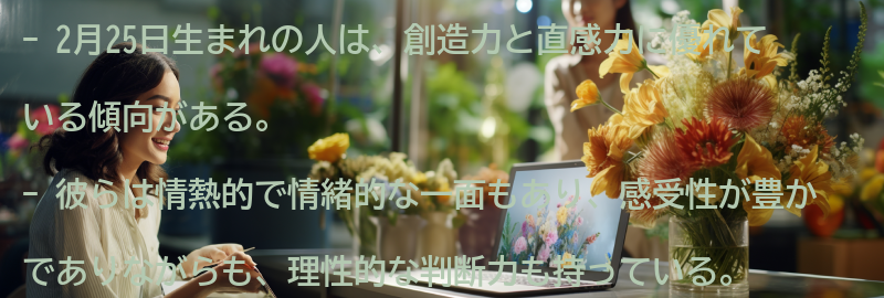 2月25日生まれの人の特徴と性格の傾向の要点まとめ