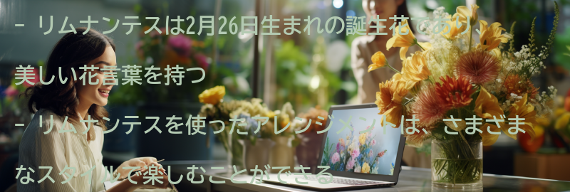 リムナンテスを使ったアレンジメントのアイデアの要点まとめ
