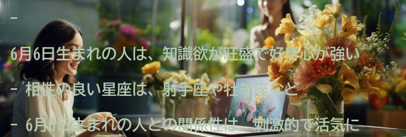 6月6日生まれの人と相性の良い星座との関係性の要点まとめ