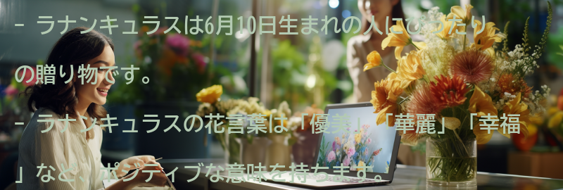 6月10日生まれの人におすすめのラナンキュラスの贈り物の要点まとめ