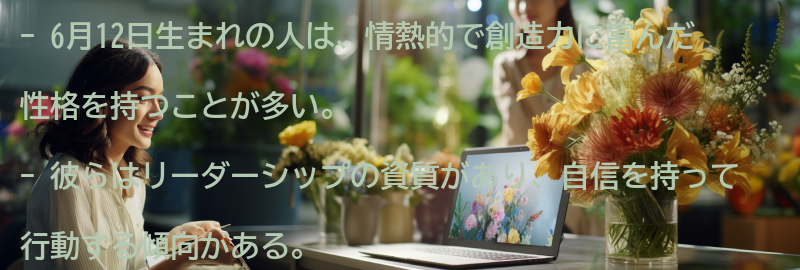 6月12日生まれの人の主な性格特徴の要点まとめ