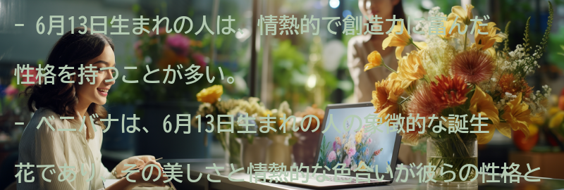 6月13日生まれの人の性格とベニバナの関連性の要点まとめ