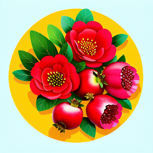 ザクロの花を使ったアレンジメントのアイデア