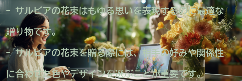 もゆる思いを持つサルビアの花束の贈り方の要点まとめ
