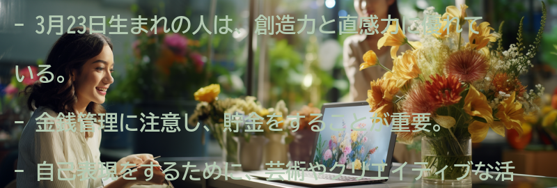 3月23日生まれの人のための幸運のアドバイスの要点まとめ