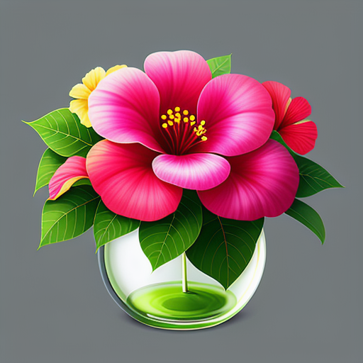 芙蓉の花を使ったアレンジメントのアイデア