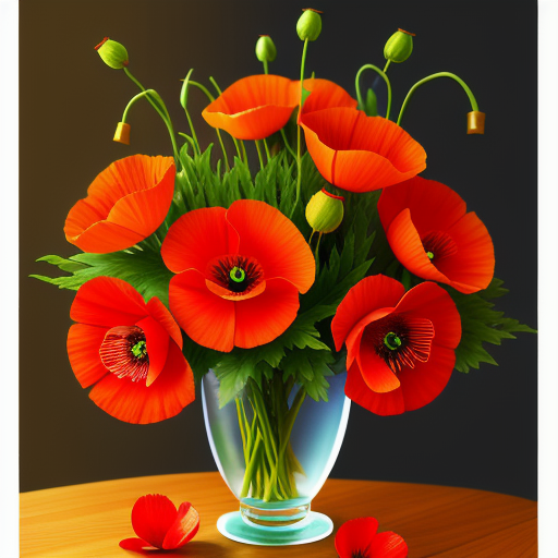 オリエンタルポピーを使ったアレンジメントのアイデア