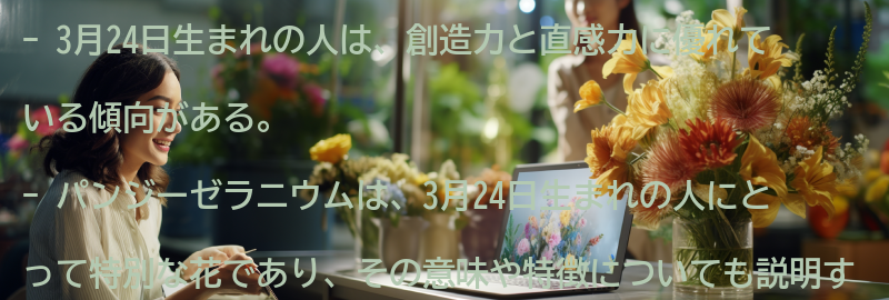 3月24日生まれの人とパンジーゼラニウムの関係の要点まとめ