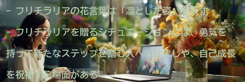 フリチラリアを贈る時のシチュエーションの要点まとめ