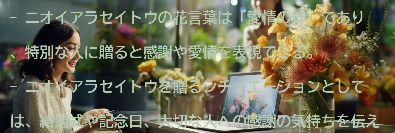 ニオイアラセイトウを贈る時のシチュエーションの要点まとめ