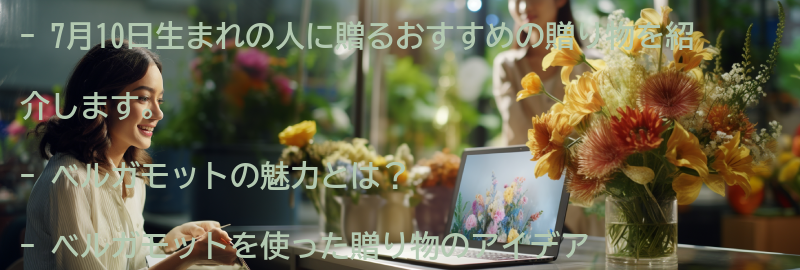 7月10日生まれの人におすすめの贈り物とは？の要点まとめ