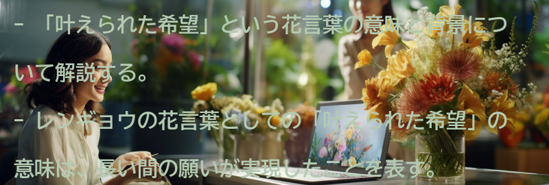 「叶えられた希望」という花言葉の意味と背景の要点まとめ