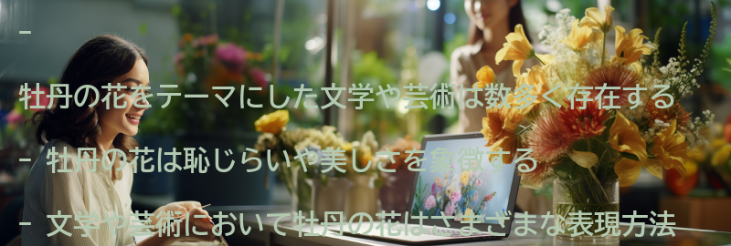 牡丹の花をテーマにした文学や芸術の紹介の要点まとめ