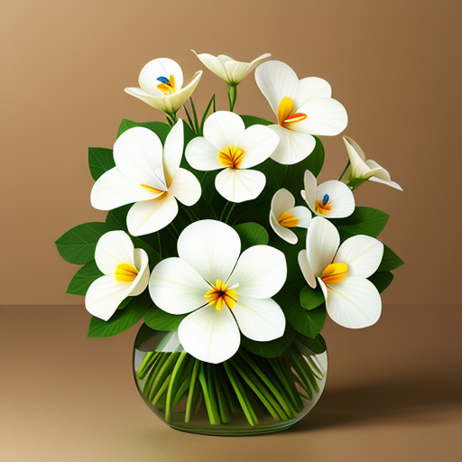ビオラ(白)の花を使ったアレンジメントのアイデア
