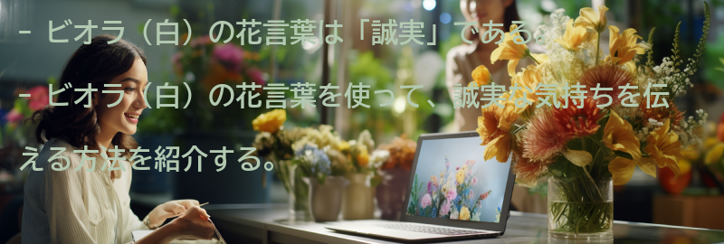 ビオラ(白)の花言葉を知って、誠実な気持ちを伝えようの要点まとめ