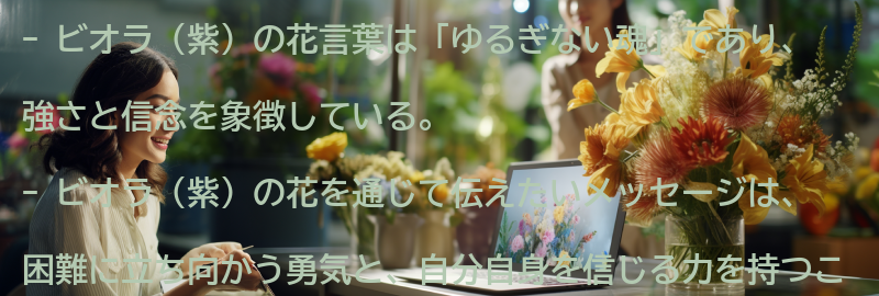ビオラ(紫)の花を通じて伝えたいメッセージと感情の要点まとめ