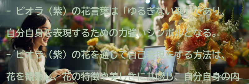 ビオラ(紫)の花を通じて自分自身を表現する方法の要点まとめ