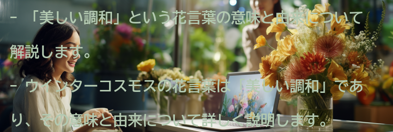 「美しい調和」という花言葉の意味と由来の要点まとめ