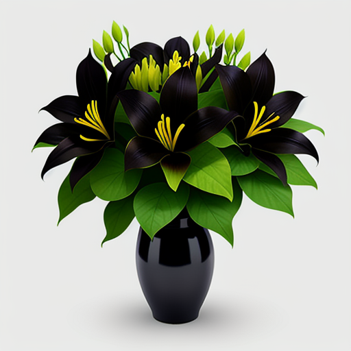 クロユリを使った花束のアレンジメントアイデア