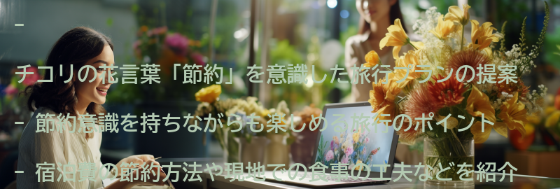 チコリの花言葉「節約」を意識した旅行プランの提案の要点まとめ