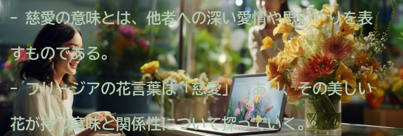 慈愛の意味とフリージアの関係性の要点まとめ