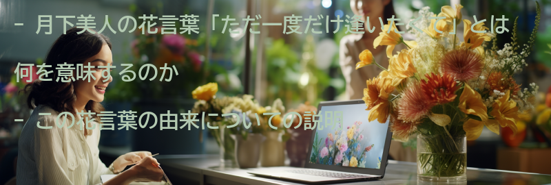 「ただ一度だけ逢いたくて」という花言葉の意味と由来の要点まとめ