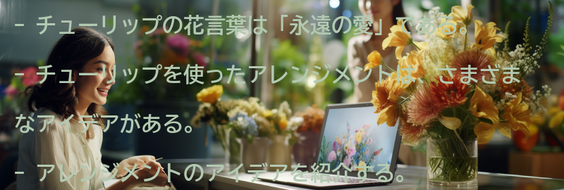 チューリップを使ったアレンジメントのアイデアの要点まとめ