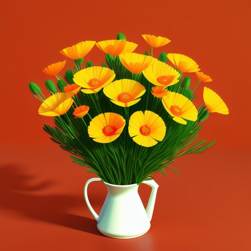 カリフォルニアポピーの花束の作り方とアレンジメントのアイデア