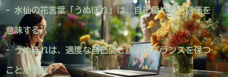 水仙の花言葉「うぬぼれ」を通じて自己成長を促すの要点まとめ