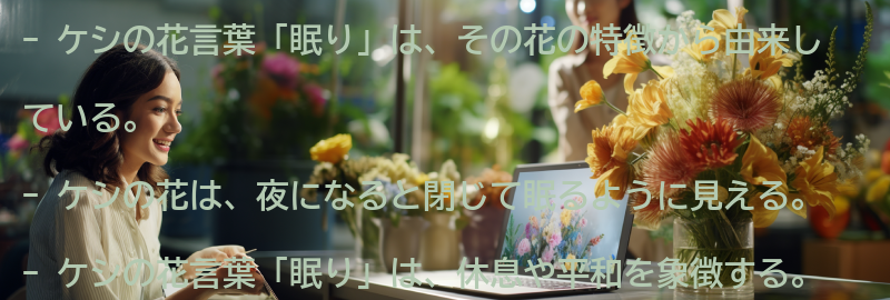 ケシの花言葉「眠り」の由来の要点まとめ